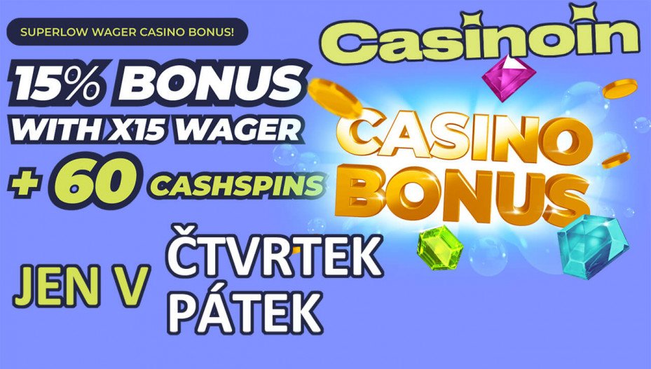 Casinoin: 15% Einzahlungsbonus + Freispiele ohne Einzahlung