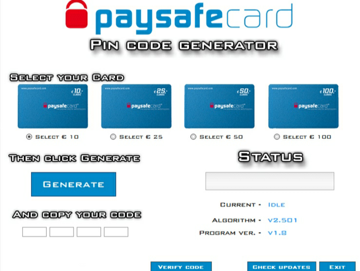 Erhalten Sie Paysafecard Codes kostenlos! Paysafecard Generator kostenlos!