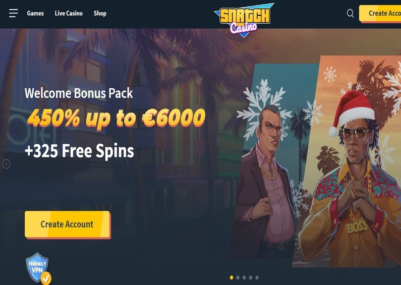 Snatch Casino Übersicht ☑️ | 450% bis zu €4000 + 325 FS. 🔥