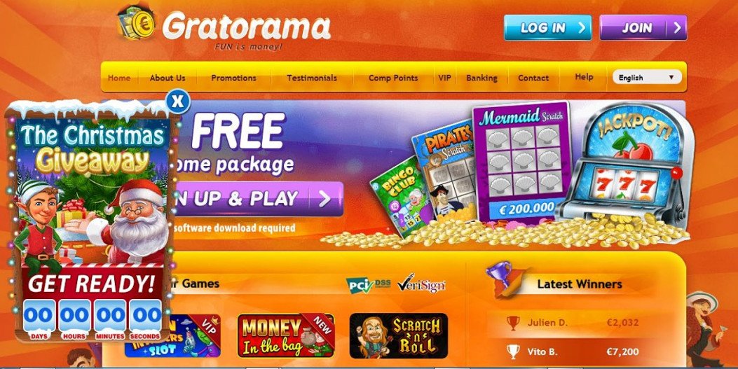 Weihnachtsaktionen im Gratorama Online Casino