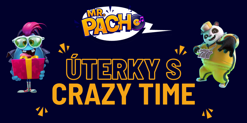Dienstags mit Crazy Time im Mr. Pacho Casino: Chance auf 250 CZK Bonus!