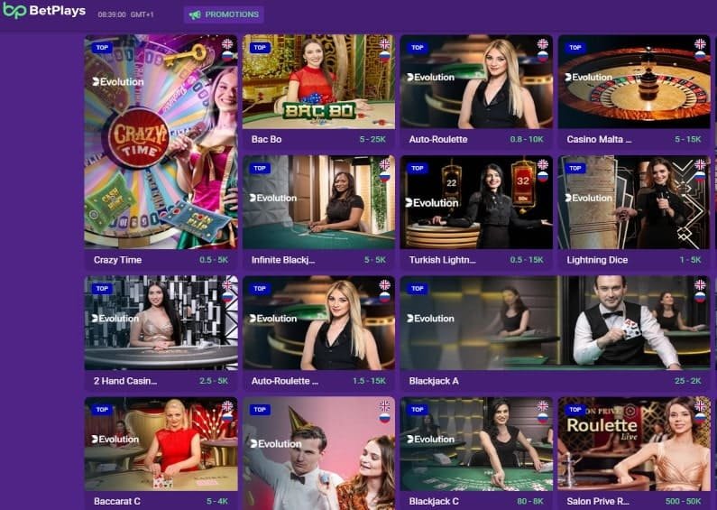 ⭐Welche Spiele bietet das BetPlays Live-Casino an?⭐