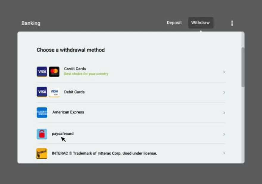 Výběr pomocà my Paysafecard - 2. část