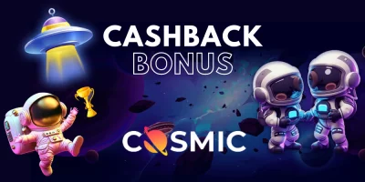 Genießen Sie jede Woche bis zu 15% Cashback bei CosmicSlot Casino!
