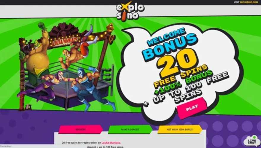 Explosino Casino home page