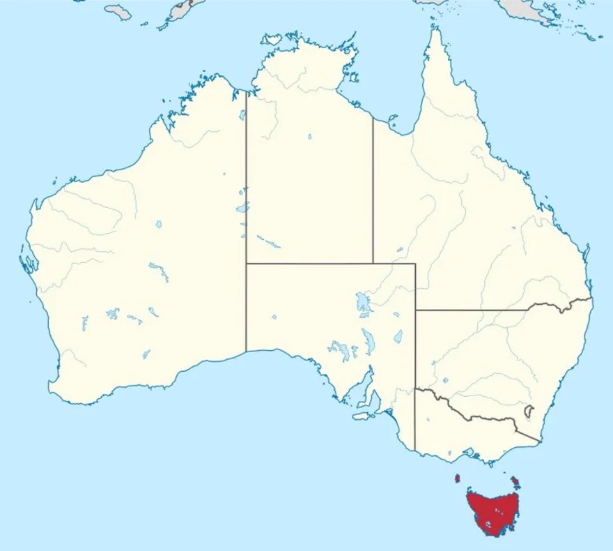 Tasmánie - mapa