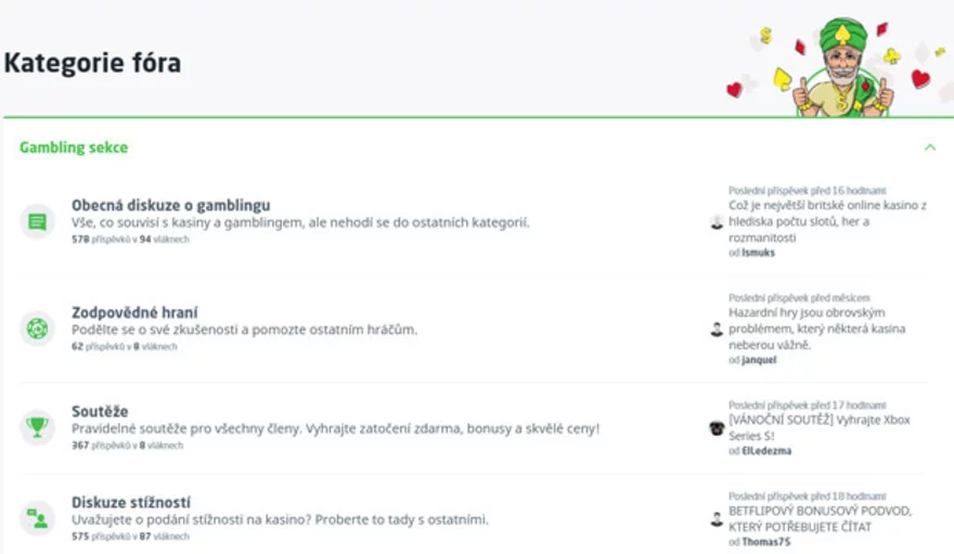 Přehledné forum Casino Guru
