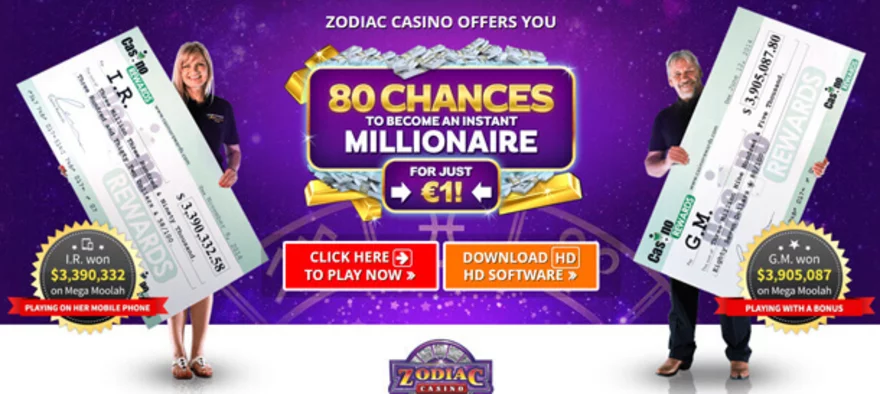 80 free spinů na progresivní jackpot automaty od Casina Zodiac