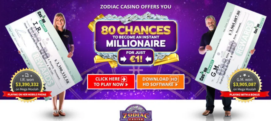 80 free spinů na progresivní jackpot automaty od Casina Zodiac
