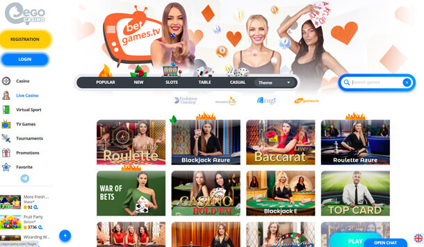 Design: egoCasino