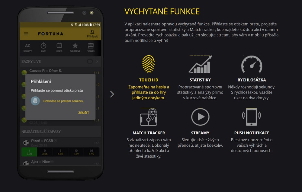 Mobilní aplikace Fortuny