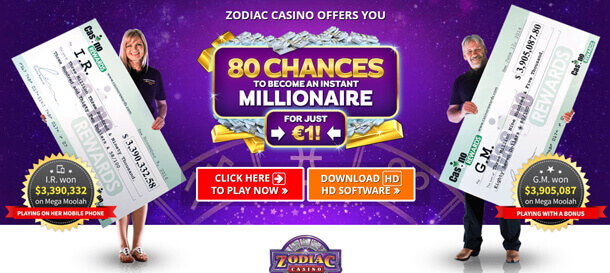 80 free spinů na progresivní jackpot automaty od Casina Zodiac
