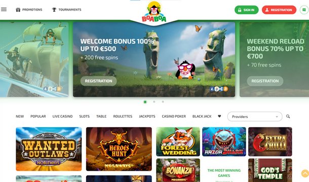 BoaBoa Casino home page