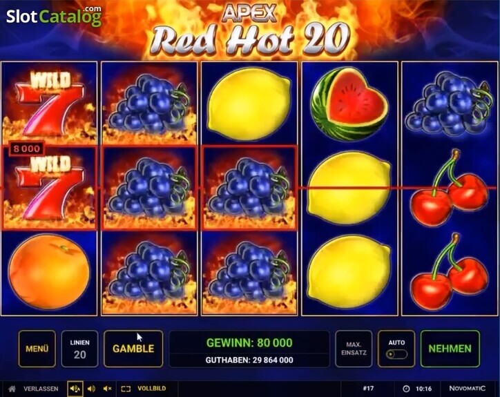 Hrát automat Red Hot 20