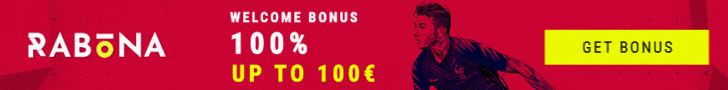 Rabona vám nabízí 100% vstupní bonus !